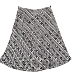 White‎ House Black Market Silk Knee Length Swing Skirt Geometric Print Size 6